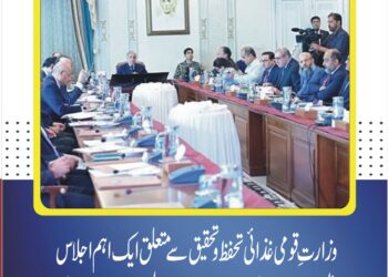 وزارتِ قومی غذائی تحفظ و تحقیق سے متعلق ایک اہم اجلاس وزیراعظم شہباز شریفکی جامع قومی زرعی پالیسی جلد تیار کرنے کی ہدایت