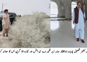لَیَّہ: اسسٹنٹ کمشنر چوبارہ کا گرین بس چارجنگ اسٹیشن کی مجوزہ سائٹ اور زیرِ تعمیر اے سی ہاؤس کا دورہ